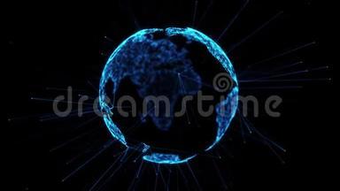 数字地球大数据社交网络地球行星全息图4kα光环